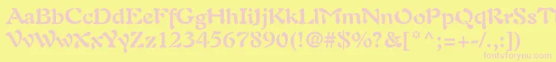 フォントPaletteSsiBold – ピンクのフォント、黄色の背景