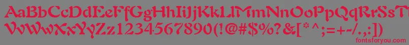 フォントPaletteSsiBold – 赤い文字の灰色の背景