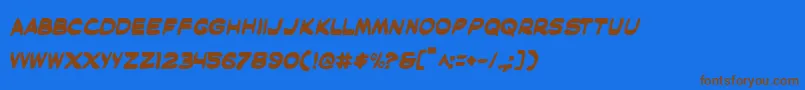 MaskedMarvelBold Font – Brown Fonts on Blue Background
