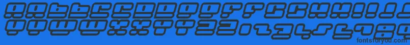 FacePlantHollow2Italic Font – Black Fonts on Blue Background