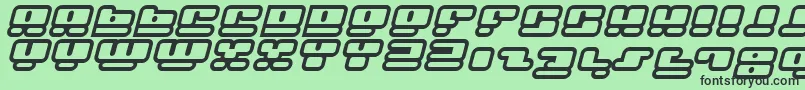 Шрифт FacePlantHollow2Italic – чёрные шрифты на зелёном фоне