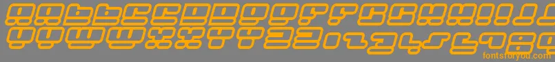 FacePlantHollow2Italic-Schriftart – Orangefarbene Schriften auf grauem Hintergrund