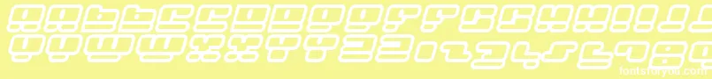フォントFacePlantHollow2Italic – 黄色い背景に白い文字