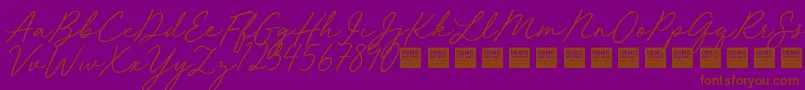 RedVelvetDemo-fontti – ruskeat fontit violetilla taustalla