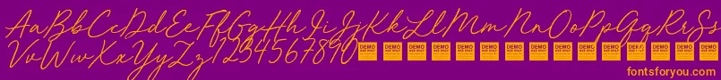 RedVelvetDemo Font – Orange Fonts on Purple Background