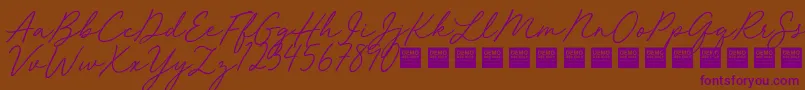 RedVelvetDemo Font – Purple Fonts on Brown Background