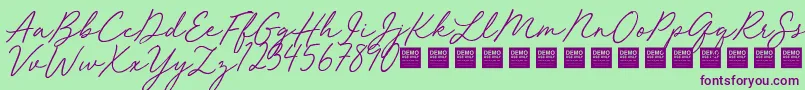 RedVelvetDemo Font – Purple Fonts on Green Background
