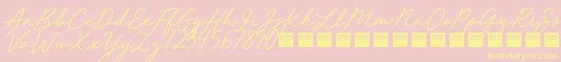 RedVelvetDemo Font – Yellow Fonts on Pink Background