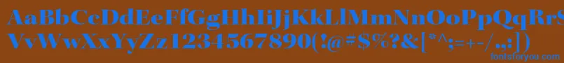 Czcionka KeplerstdBlackextdisp – niebieskie czcionki na brązowym tle