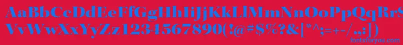 Police KeplerstdBlackextdisp – polices bleues sur fond rouge