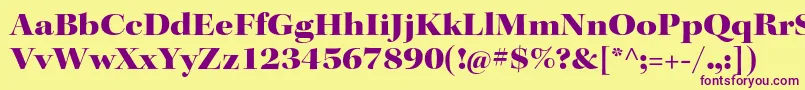 KeplerstdBlackextdisp Font – Purple Fonts on Yellow Background