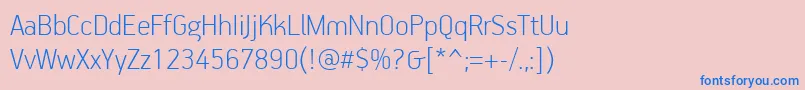 PfhandbookproThin Font – Blue Fonts on Pink Background