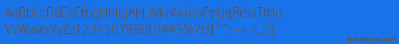 PfhandbookproThin Font – Brown Fonts on Blue Background