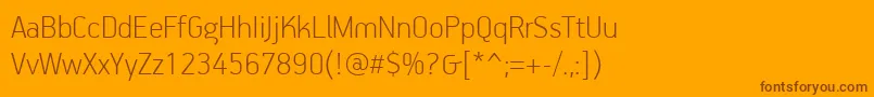 PfhandbookproThin-Schriftart – Braune Schriften auf orangefarbenem Hintergrund