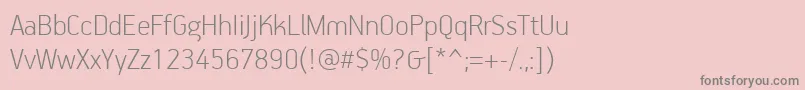 Fonte PfhandbookproThin – fontes cinzas em um fundo rosa