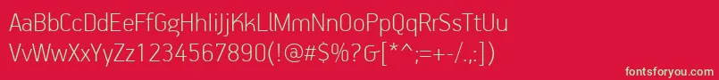 フォントPfhandbookproThin – 赤い背景に緑の文字