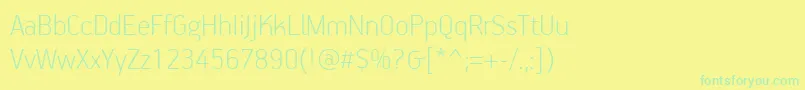 Шрифт PfhandbookproThin – зелёные шрифты на жёлтом фоне