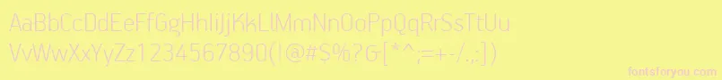 Шрифт PfhandbookproThin – розовые шрифты на жёлтом фоне