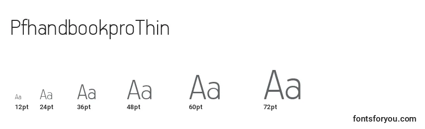 PfhandbookproThin Font Sizes