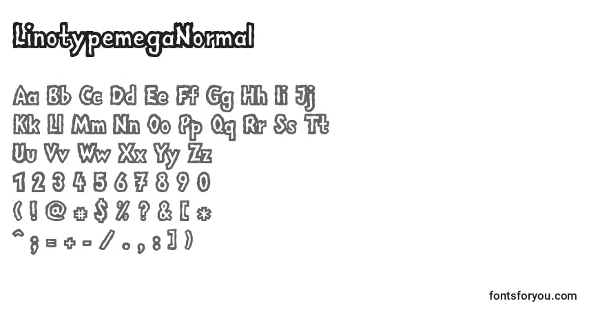 Czcionka LinotypemegaNormal – alfabet, cyfry, specjalne znaki