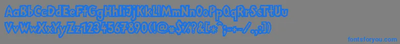 LinotypemegaNormal-Schriftart – Blaue Schriften auf grauem Hintergrund