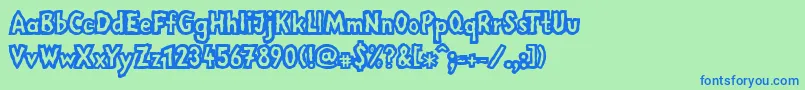 フォントLinotypemegaNormal – 青い文字は緑の背景です。