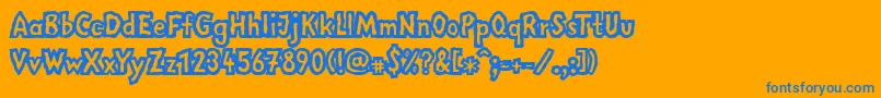 LinotypemegaNormal Font – Blue Fonts on Orange Background