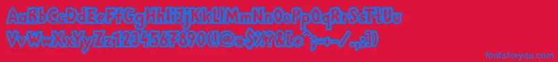 フォントLinotypemegaNormal – 赤い背景に青い文字