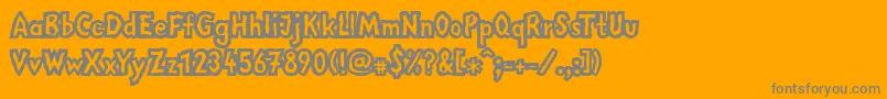Fonte LinotypemegaNormal – fontes cinzas em um fundo laranja