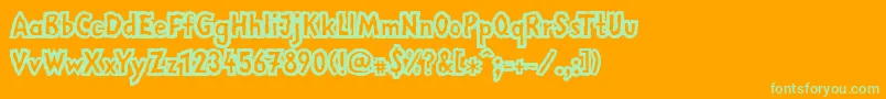 LinotypemegaNormal Font – Green Fonts on Orange Background