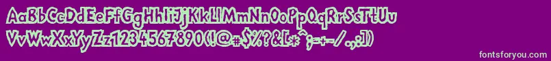 LinotypemegaNormal Font – Green Fonts on Purple Background