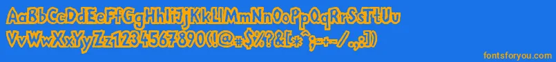 LinotypemegaNormal Font – Orange Fonts on Blue Background