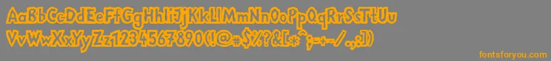 LinotypemegaNormal-Schriftart – Orangefarbene Schriften auf grauem Hintergrund