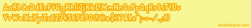 LinotypemegaNormal Font – Orange Fonts on Yellow Background