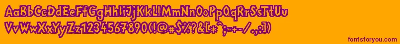 LinotypemegaNormal Font – Purple Fonts on Orange Background