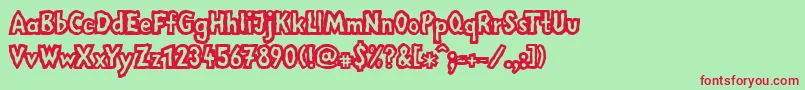 LinotypemegaNormal Font – Red Fonts on Green Background