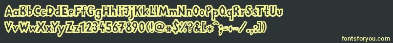 フォントLinotypemegaNormal – 黒い背景に黄色の文字