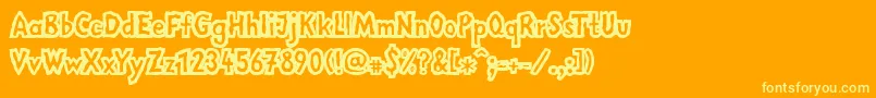 LinotypemegaNormal Font – Yellow Fonts on Orange Background