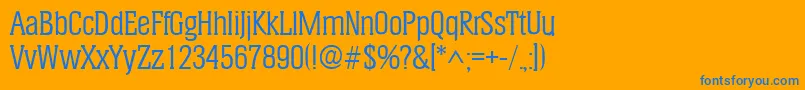 HeliumRegular Font – Blue Fonts on Orange Background