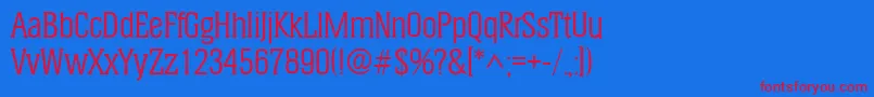 HeliumRegular Font – Red Fonts on Blue Background