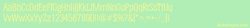 HeliumRegular Font – Yellow Fonts on Green Background