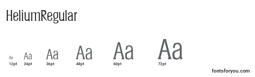 HeliumRegular Font Sizes