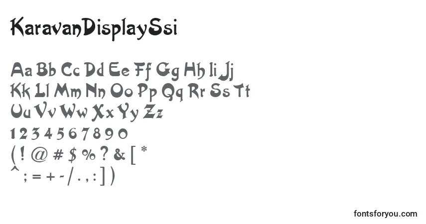 A fonte KaravanDisplaySsi – alfabeto, números, caracteres especiais