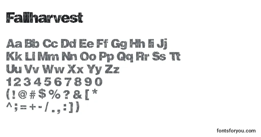 Шрифт Fallharvest – алфавит, цифры, специальные символы
