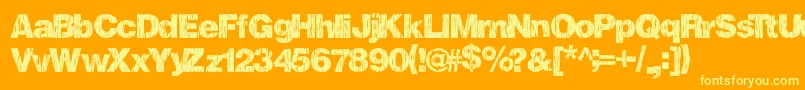 Fallharvest Font – Yellow Fonts on Orange Background