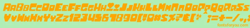 Czcionka UtoniumBoldItalic – pomarańczowe czcionki na zielonym tle