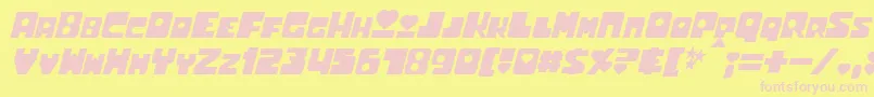 UtoniumBoldItalic Font – Pink Fonts on Yellow Background