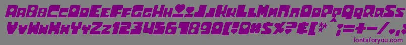 フォントUtoniumBoldItalic – 紫色のフォント、灰色の背景