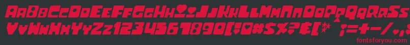 UtoniumBoldItalic Font – Red Fonts on Black Background