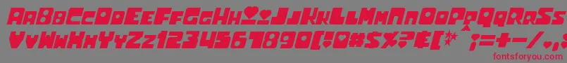 UtoniumBoldItalic Font – Red Fonts on Gray Background